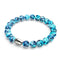 Blaue Gischt | 925 Sterling Silber | Glühwürmchen-Glasarmband